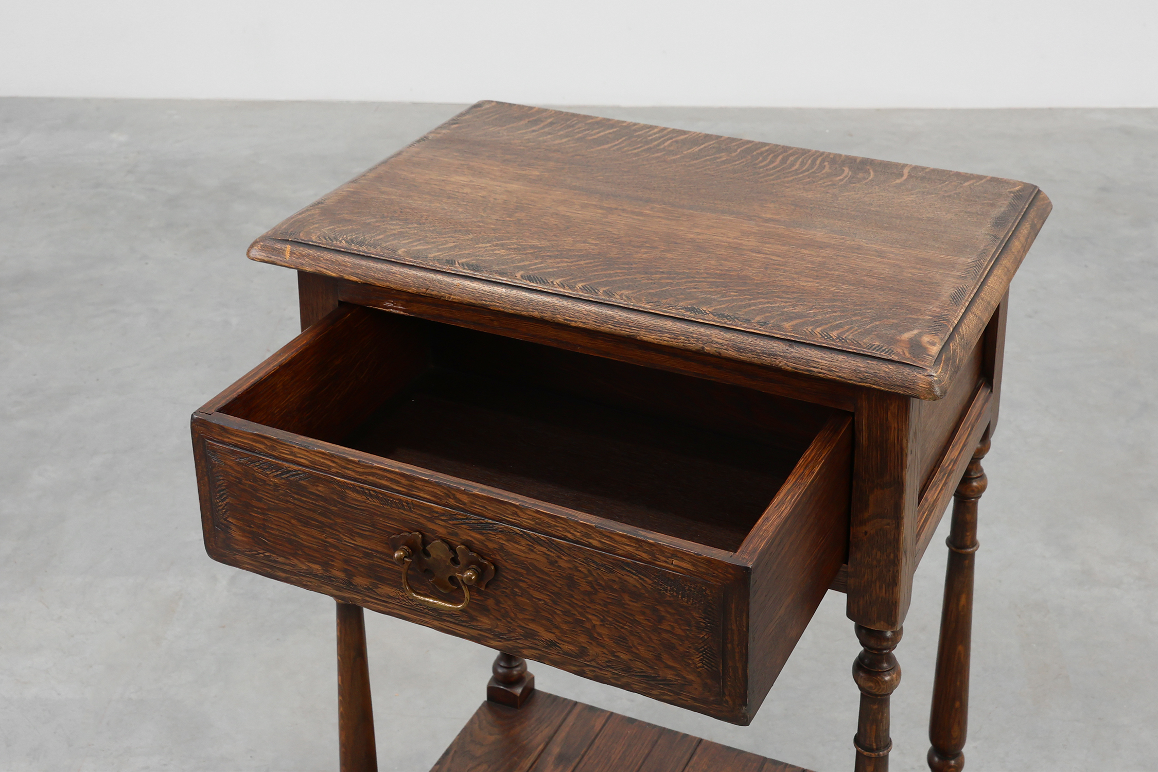 Small rustic cabinet with drawer or nightstand in oak, France 19th centurythumbnail